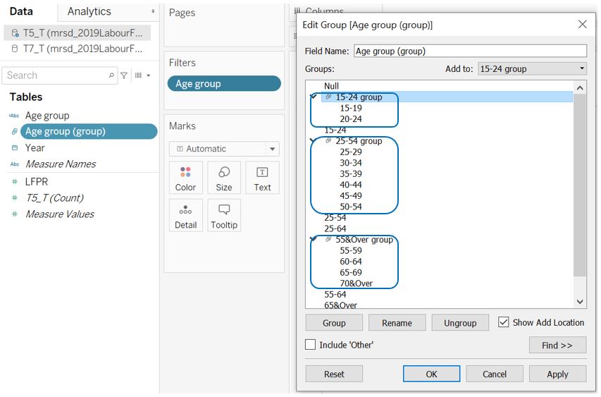 Create aggregated age group