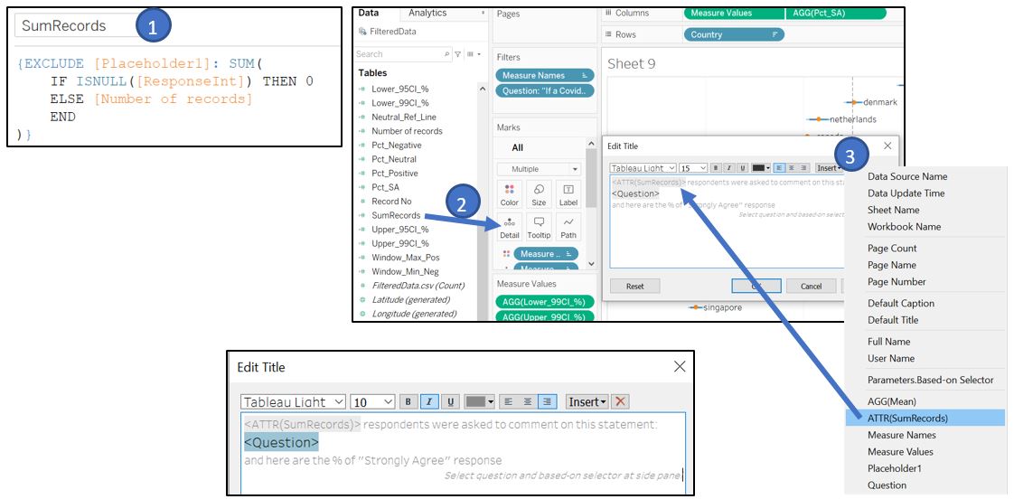 Create title with number of respondent