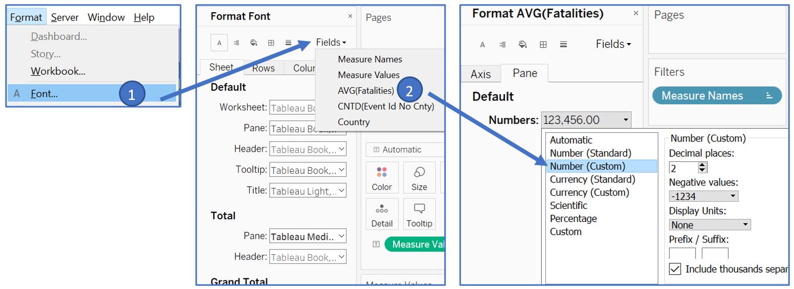 Set number formatting