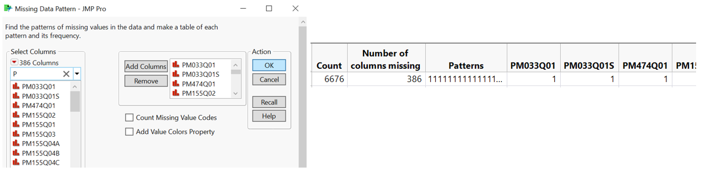 Identifying missing data in column related to paper-based assessment